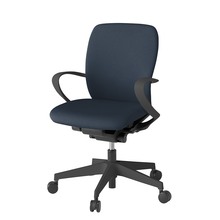 フルゴチェア ローバック 固定肘 ナイロン双輪キャスター [ ベース:ブラック / 張地:ミッドナイトブルー ] KF-446CF-T1B1