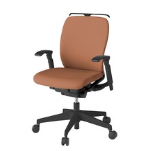 フルゴチェア ローバック 可動肘 ハンガー 抵抗付ウレタン双輪キャスター [ ベース:ブラック / 張地:ソフトオレンジ ] KF447CFHMT1D7