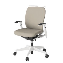 フルゴチェア ローバック 可動肘 ハンガー 抵抗付ウレタン双輪キャスター [ ベース:ホワイト / 張地:グレイッシュブラウン ] KF447CFHM-WWF6