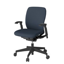 フルゴチェア ローバック 可動肘 ナイロン双輪キャスター [ ベース:ブラック / 張地:ミッドナイトブルー ] KF-447CF-T1B1