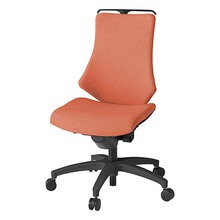 エフチェア クロス・ハイバック 肘なし ハンガー ナイロン双輪キャスター [ ベース:ブラック / 張地:パーシモンオレンジ ] KG-130SAH-T1D4