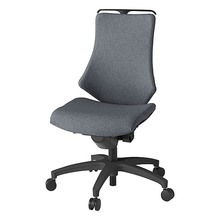 エフチェア クロス・ハイバック 肘なし ハンガー ナイロン双輪キャスター [ ベース:ブラック / 張地:ダークグレーT ] KG-130SAH-T1T3