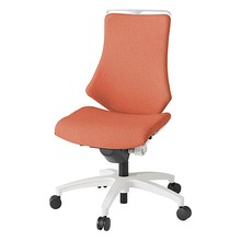 エフチェア クロス・ハイバック 肘なし ハンガー ナイロン双輪キャスター [ ベース:ホワイト / 張地:パーシモンオレンジ ] KG-130SAH-W9D4