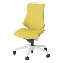 エフチェア クロス・ハイバック 肘なし ハンガー ナイロン双輪キャスター [ ベース:ホワイト / 張地:カナリアイエロー ] KG-130SAH-W9U6