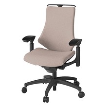 エフチェア クロス・ハイバック 可動肘 ハンガー ナイロン双輪キャスター [ ベース:ブラック / 張地:グレイッシュブラウン ] KG-137SAH-T1F6