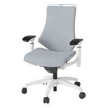 エフチェア クロス・ハイバック 可動肘 ハンガー ナイロン双輪キャスター [ ベース:ホワイト / 張地:ホワイトグレーT ] KG-137SAH-W9T7