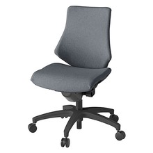 エフチェア クロス・ローバック 肘なし ナイロン双輪キャスター [ ベース:ブラック / 張地:ダークグレーT ] KG-140SA-T1T3