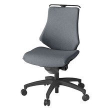 エフチェア クロス・ローバック 肘なし ハンガー ナイロン双輪キャスター [ ベース:ブラック / 張地:ダークグレーT ] KG-140SAH-T1T3