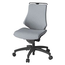 エフチェア クロス・ローバック 肘なし ハンガー ナイロン双輪キャスター [ ベース:ブラック / 張地:ホワイトグレーT ] KG-140SAH-T1T7