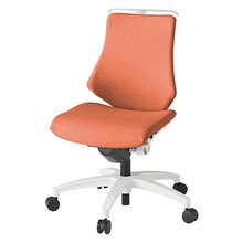 エフチェア クロス・ローバック 肘なし ハンガー ナイロン双輪キャスター [ ベース:ホワイト / 張地:パーシモンオレンジ ] KG-140SAH-W9D4