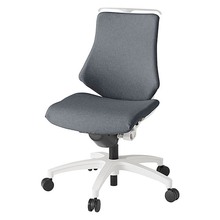 エフチェア クロス・ローバック 肘なし ハンガー ナイロン双輪キャスター [ ベース:ホワイト / 張地:ダークグレーT ] KG-140SAH-W9T3