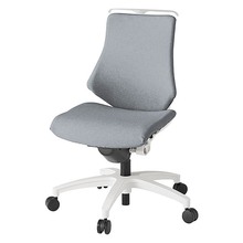 エフチェア クロス・ローバック 肘なし ハンガー ナイロン双輪キャスター [ ベース:ホワイト / 張地:ホワイトグレーT ] KG-140SAH-W9T7