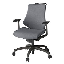 エフチェア クロス・ローバック 固定肘 ハンガー ナイロン双輪キャスター [ ベース:ブラック / 張地:ダークグレーT ] KG-145SAH-T1T3