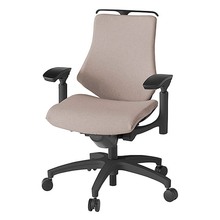 エフチェア クロス・ローバック 可動肘 ハンガー ナイロン双輪キャスター [ ベース:ブラック / 張地:グレイッシュブラウン ] KG-147SAH-T1F6