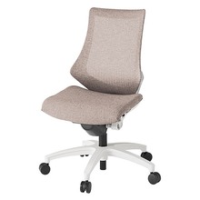 エフチェア メッシュバック 肘なし ナイロン双輪キャスター [ ベース:ホワイト / 張地:グレイッシュブラウン ] KG-170JE-W9F6