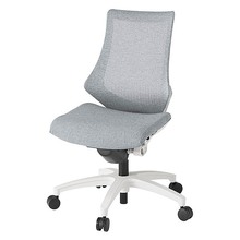 エフチェア メッシュバック 肘なし ナイロン双輪キャスター [ ベース:ホワイト / 張地:ホワイトグレーT ] KG-170JE-W9T7