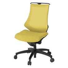 エフチェア メッシュバック 肘なし ハンガー ナイロン双輪キャスター [ ベース:ブラック / 張地:カナリアイエロー ] KG-170JEH-T1U6