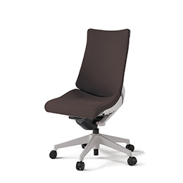 アクトチェア KG-410PS-GNH2 プレーンクロスバック ハイバック 樹脂脚 肘なし ランバーサポート  ［GN×H2/チョコレートブラウン］