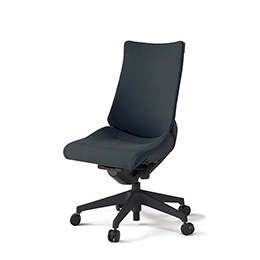 アクトチェア KG-410PS-T1W2 プレーンクロスバック ハイバック 樹脂脚 肘なし ランバーサポート  ［T1×W2/オフブラックW］