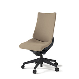 アクトチェア KG-410PS-T1Y3 プレーンクロスバック ハイバック 樹脂脚 肘なし ランバーサポート  ［T1×Y3/サンドイエロー］