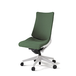 アクトチェア KG-410PS-W9Q2 プレーンクロスバック ハイバック 樹脂脚 肘なし ランバーサポート  ［W9×Q2/アイビーグリーン］