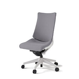 アクトチェア KG-410PS-W9W6 プレーンクロスバック ハイバック 樹脂脚 肘なし ランバーサポート  ［W9×W6/ライトグレーW］