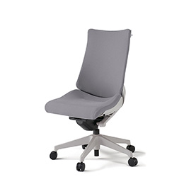 アクトチェア KG-410PSH-GNW6 プレーンクロスバック ハイバック 樹脂脚 肘なし ランバーサポート ハンガー  ［GN×W6/ライトグレーW］