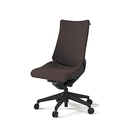 アクトチェア KG-410PSH-T1H2 プレーンクロスバック ハイバック 樹脂脚 肘なし ランバーサポート ハンガー  ［T1×H2/チョコレートブラウン］