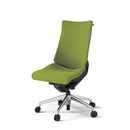 アクトチェア KG-410PSH-ZTQ6 プレーンクロスバック ハイバック アルミミラー脚 肘なし ランバーサポート ハンガー  ［ZT×Q6/モスグリーン］