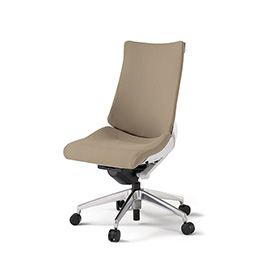 アクトチェア KG-410PSH-ZWY3 プレーンクロスバック ハイバック アルミミラー脚 肘なし ランバーサポート ハンガー  ［ZW×Y3/サンドイエロー］