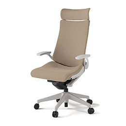 アクトチェア KG-415PSE-GNY3 プレーンクロスバック エクストラハイバック 樹脂脚 固定肘 ランバーサポート  ［GN×Y3/サンドイエロー］