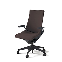アクトチェア KG-415PSH-T1H2 プレーンクロスバック ハイバック 樹脂脚 T字肘 ランバーサポート ハンガー  ［T1×H2/チョコレートブラウン］