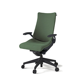 アクトチェア KG-415PSH-T1Q2 プレーンクロスバック ハイバック 樹脂脚 T字肘 ランバーサポート ハンガー  ［T1×Q2/アイビーグリーン］