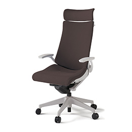 アクトチェア KG-415PSX-GNH2 プレーンクロスバック エクストラハイバック 樹脂脚 T字肘 ランバーサポート ハンガー  ［GN×H2/チョコレートブラウン］