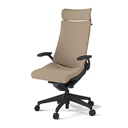 アクトチェア KG-415PSXM-T1Y3 プレーンクロスバック エクストラハイバック 樹脂脚 T字肘 ランバーサポート ハンガー ［T1×Y3/サンドイエロー］