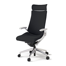 アクトチェア KG-415PSXM-ZWT1 プレーンクロスバック エクストラハイバック アルミミラー脚 T字肘 ランバーサポート ハンガー ［ZW×T1/ブラックT］