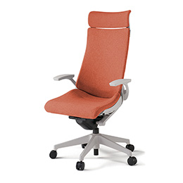アクトチェア KG-415SAEM1GND4 テクスチャードクロスバック エクストラハイバック 樹脂脚 固定肘 ランバーサポート ［GN×D4/パーシモオレンジ］