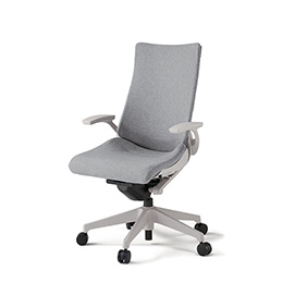 アクトチェア KG-415SAM1GNT7 テクスチャードクロスバック ハイバック 樹脂脚 T字肘 ランバーサポート ［GN×T7/ホワイトグレーT］