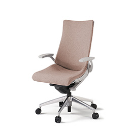 アクトチェア KG-415SAM1ZNF6 テクスチャードクロスバック ハイバック アルミミラー脚 固定肘 ランバーサポート ［ZN×F6/グレイッシュブラウン］