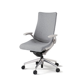 アクトチェア KG-415SAM1ZNT7 テクスチャードクロスバック ハイバック アルミミラー脚 固定肘 ランバーサポート ［ZN×T7/ホワイトグレーT］