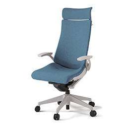 アクトチェア KG-415SAXM1GNB4 テクスチャードクロスバック エクストラハイバック 樹脂脚 固定肘 ランバーサポート ハンガー ［GN×B4/ダックブルー］