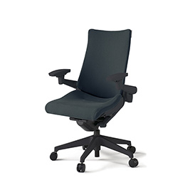 アクトチェア KG-417PS-T1W2 プレーンクロスバック ハイバック 樹脂脚 アジャスタブル肘 ランバーサポート  ［T1×W2/オフブラックW］