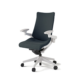 アクトチェア KG-417PS-W9W2 プレーンクロスバック ハイバック 樹脂脚 アジャスタブル肘 ランバーサポート  ［W9×W2/オフブラックW］