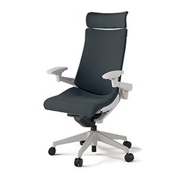 アクトチェア KG-417PSE-GNW2 プレーンクロスバック エクストラハイバック 樹脂脚 アジャスタブル肘 ランバーサポート  ［GN×W2/オフブラックW］