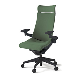 アクトチェア KG-417PSE-T1Q2 プレーンクロスバック エクストラハイバック 樹脂脚 アジャスタブル肘 ランバーサポート  ［T1×Q2/アイビーグリーン］