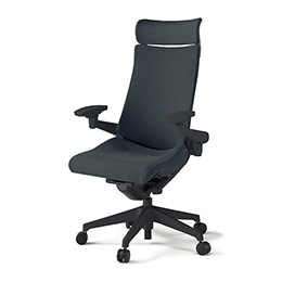 アクトチェア KG-417PSE-T1W2 プレーンクロスバック エクストラハイバック 樹脂脚 アジャスタブル肘 ランバーサポート  ［T1×W2/オフブラックW］