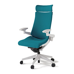 アクトチェア KG-417PSE-W9A3 プレーンクロスバック エクストラハイバック 樹脂脚 アジャスタブル肘 ランバーサポート  ［W9×A3/ストロングブルー］