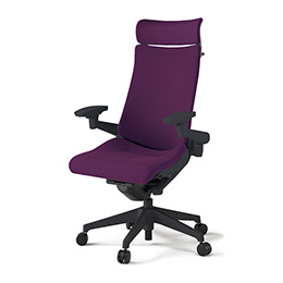 アクトチェア KG-417PSX-T1X7 プレーンクロスバック エクストラハイバック 樹脂脚 アジャスタブル肘 ランバーサポート ハンガー  ［T1×X7/プラムパープル］