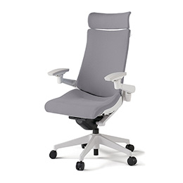 アクトチェア KG-417PSX-W9W6 プレーンクロスバック エクストラハイバック 樹脂脚 アジャスタブル肘 ランバーサポート ハンガー  ［W9×W6/ライトグレーW］