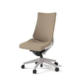 アクトチェア KG-430PS-GNY3 プレーンクロスバック ハイバック 樹脂脚 肘なし ランバーサポートなし  ［GN×Y3/サンドイエロー］